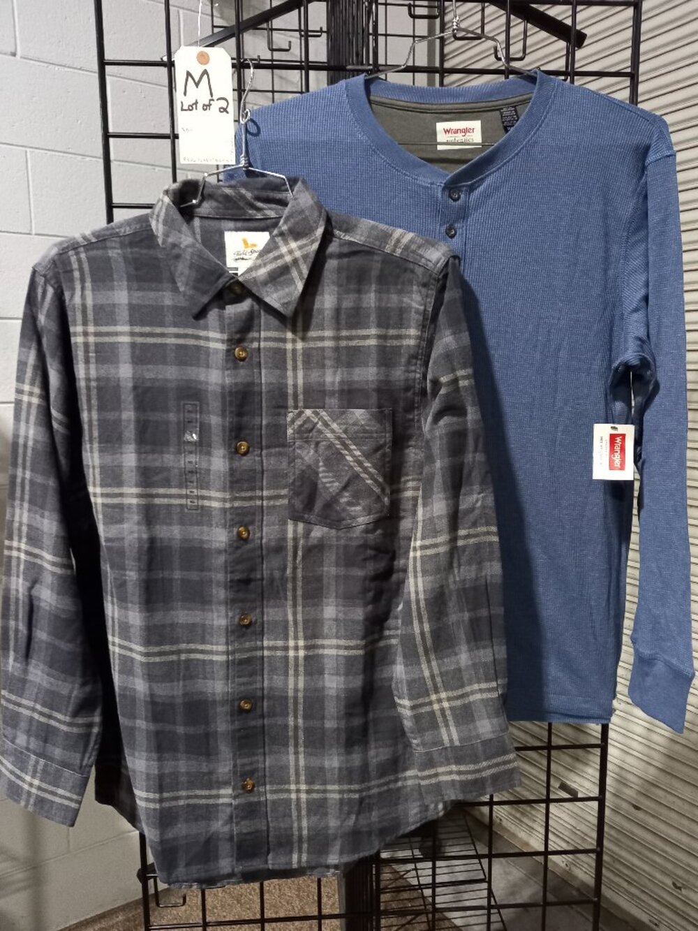 Men's Long Sleeve Thermal Henley and Brushed Flannel | Medium